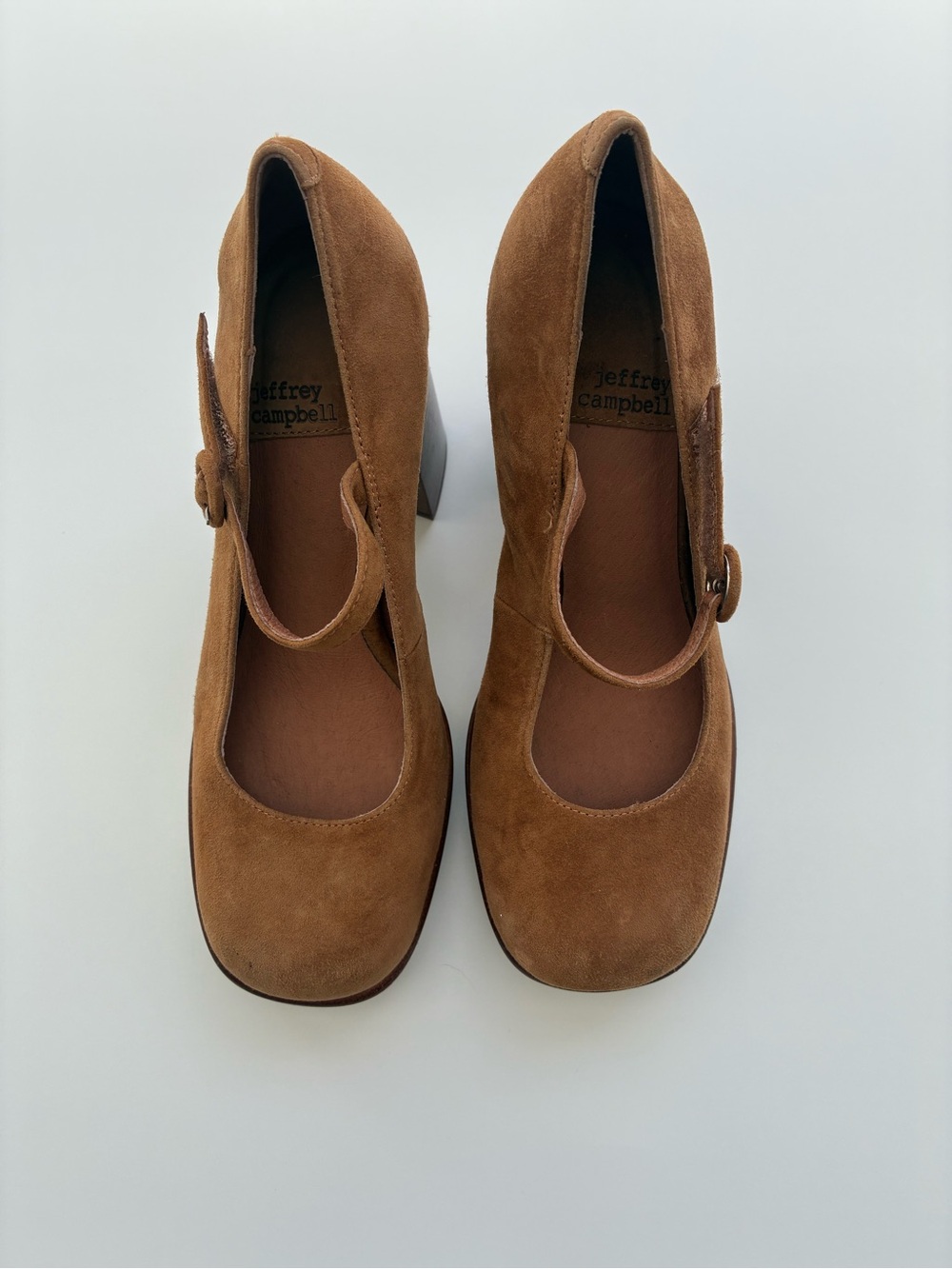 Jeffrey Campbell Chestnut Suede Mary Jane Block Heels